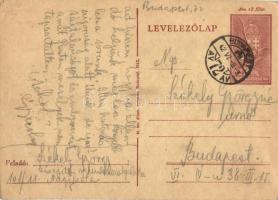 1942 Székely György zsidó 101/11. KMSZ (közérdekű munkaszolgálatos) levele feleségének Székely Györgynének a nagykátai munkatáborból / WWII Letter from a Jewish labor serviceman to his wife. Judaica (EK)