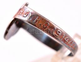 cca 1940 M. kir. 40. honvéd gyalogos hadosztály katonai ezüst gyűrű 2,5 g