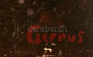 Csernus jelzéssel:  Emlékek. Olaj, farost, festék hibákkal, 30×40 cm