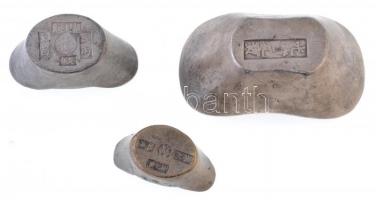 3db-os kínai, hajó alakú súlypénz replika, 3xklf méret T:2