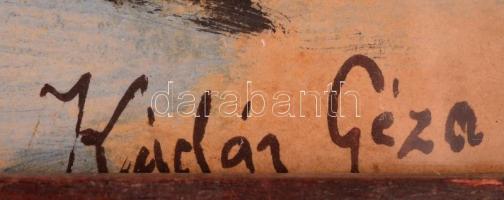 Kádár jelzéssel: Téli táj. Olaj, karton, üvegezett keretben, 20×30 cm