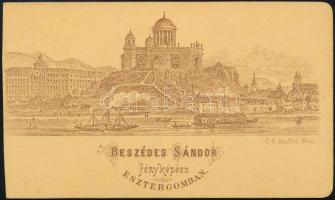 cca 1873 Beszédes Sándor (?-?) esztergomi fényképész portré felvétele, vizitkártya méretű fénykép, n...