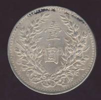 Kína/Köztársaság 1914. 1$ (Yuan) Ag "Yuan-Shikai" T:3+/3