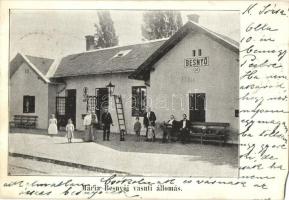 1903 Máriabesnyő (Gödöllő), Vasútállomás, létra, vasutasok (EM)