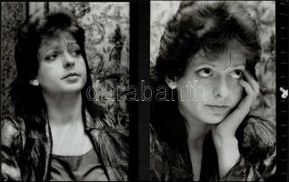 cca 1988 Kerekes Gábor (1945-2014) fotóművész portrésorozata Hernádi Judit színésznőről, 4 db vintag...