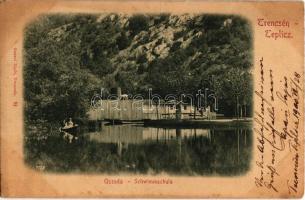 1900 Trencsénteplic, Trencianske Teplice; Uszoda / Schwimmschule / swimming school (EK)