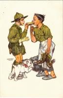 6 db RÉGI használatlan Magyar Cserkészszövetség Nagytábortanácsa 1926. cserkész motívumlap, Márton L...