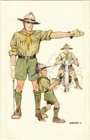 6 db RÉGI használatlan Magyar Cserkészszövetség Nagytábortanácsa 1926. cserkész motívumlap, Márton L...