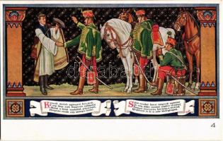 Budapest V. Egyetem utca 5. Erzsébet Királyné Szálló étterem és söröző pince, Sándor Béla falfestmén...