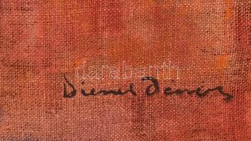 Diener jelzéssel: Női portré. Olaj, vászon, foltos, 60×40 cm