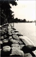 1970 Szeged és Mártély, Árvíz - 9 db modern fotó / 9 modern photos of the flood (non PC)