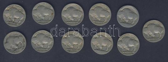 USA 1920-30-as évek 5c "Bivaly, Indián" (10x) T:3,3/4