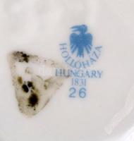 Hollóházi lábas kínáló- Részben kézzel festett. jelzett, hibátlan. d:20 cm