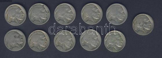 USA 1920-30-as évek 5c "Bivaly, Indián" (10x) T:3,3/4