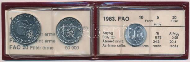 1983. 20f Al + 5Ft Ni + 10Ft Ni "FAO" sor, eredeti tokban tanúsítvánnyal T:BU 
Adamo EM69...