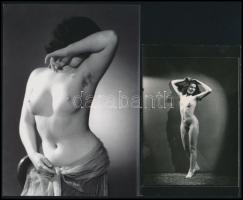 cca 1950 Demeter Károly (1892-1983) budapesti fényképész műtermi aktfelvételei, a szerző hagyatékába...