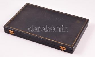 12 személyes jelzett ezüst nyeles deszert villa és kés szett, díszdobozban