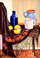Deli Julianna (1962-): Asztali csendélet. Tempera, farost, jelzett, 50×34 cm