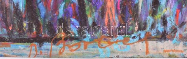 Borbély Gizella (1920-1994): Madárijesztő, pasztell, papír, jelzett, 49×34,5 cm