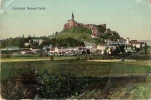 1912 Németújvár, Güssing; vár, látkép. Kiadja J. Salvachrist / Burg / castle (EK)
