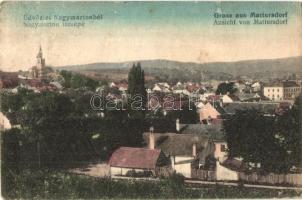 1918 Nagymarton, Mattersdorf, Mattersburg; látkép, templom. Kiadja Schön / general view, church (EK)