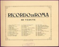 Ricordo di Roma. 60 Vedute. Képes füzet Róma városáról, 60 fekete-fehér fotóval, négynyelvű leírások...