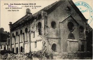 Thann, La Grande Guerre 1914-15. Aspect de la synagogue apres le bombardement / WWI ruins of the synagogue after the bombing. Judaica