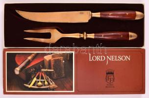 Lord Nelson hús villa és kés szett, eredeti dobozában, h:30 és 34 cm