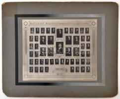 1925 Budapest, Mátyás Király Reálgimnázium tanárai és végzett növendékei, kistabló nevesített portré...