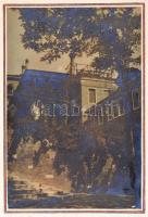 1934 Venezia, Thöresz Dezső (1902-1963) békéscsabai gyógyszerész és fotóművész hagyatékából vintage fotóművészeti alkotás, 16,5x11 cm, karton 33x24 cm