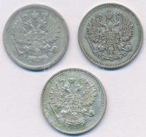 Orosz Birodalom 1902-1914. 10k Ag (3x) T:1-,2,3
Russian Empire 1902-1914. 10 Kopeks Ag (3x) C:AU,XF...
