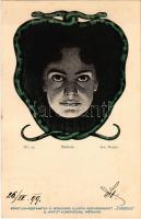 1899 III. 25. Medusa. Künstler-Postkarten D. Münchner Illustr. Wochenschrift Jugend G. Hirths Kunstverlag, München s: Rud. Wünsch (fl)