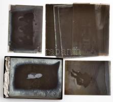 cca 1930 Üveglemez negatívok tétele, 26 db vintage negatív, ismeretlen szerzőktől, sokféle témáról, ...