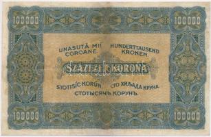 1923. 100.000K "F112 016499" sorszámmal "Orell Füssli Zürich" T:III,III- restaur...