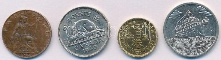 Vegyes: Nagy-Britannia 1912. 1f Br "V. György" + Kanada 1940. 5c Ni "VI. György"...