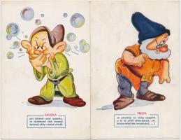 Hófehérke és a hét törpe - 8 db Disney művészlap cseh kiadásban / Snehurka a sedm trpaslíku / Snow W...