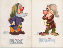 Hófehérke és a hét törpe - 8 db Disney művészlap cseh kiadásban / Snehurka a sedm trpaslíku / Snow W...