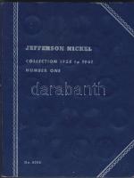 USA 1938-1961. kis gyűjtemény 5c "Jefferson" típusú pénzekből 48 klf db "Whitman" rendszerű gyűjtőalbuman T:1,2,3