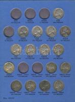 USA 1938-1961. kis gyűjtemény 5c "Jefferson" típusú pénzekből 48 klf db "Whitman&quot...