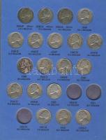 USA 1938-1961. kis gyűjtemény 5c "Jefferson" típusú pénzekből 48 klf db "Whitman&quot...