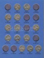 USA 1938-1961. kis gyűjtemény 5c "Jefferson" típusú pénzekből 48 klf db "Whitman&quot...