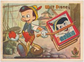 Walt Disney óriásfilm: Pinokkió. Hunniafilm mechanikus lap / Pinocchio. Hungarian edition mechanical postcard (EK)
