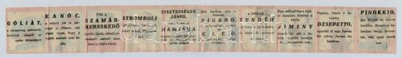 Walt Disney óriásfilm: Pinokkió. Hunniafilm mechanikus lap / Pinocchio. Hungarian edition mechanical...