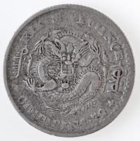 Kínai Császárság / Jilin tartomány ~1899-1907. 10c Ag (2,54g) T:2- Chinese Empire / Jilin (Kirin) province ~1899-1907. 10 Cents Ag (2,54g) C:VF