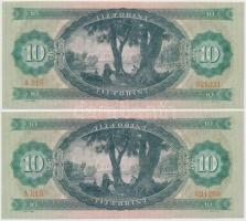 1969. 10Ft (2x) nyomdai papírránc T:II 
Adamo F7