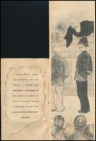 cca 1940 Szivarfüstbe burkolózva..., angolellenes kihajtható képes propagandafüzet, tűzött papírköté...