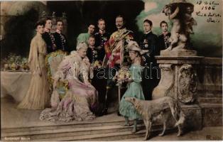 1905 German Royal family with Wilhelm II, Augusta Victoria of Schleswig-Holstein and their children