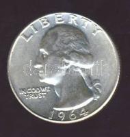 USA 1964. 1/4$ Ag "Washington" T:1