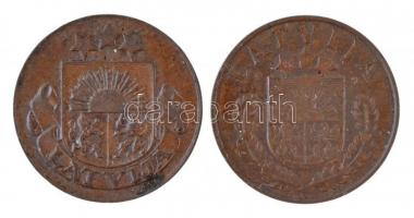 Lettország 1935-1938. 1s Br (2xklf) T:2 Latvia 1935-1938. 1 Santims Br (2xdiff) C:XF