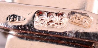 Ezüst(Ag) apró kövekkel díszített pancer karkötő, jelzett, h: 18 cm, bruttó: 21 g